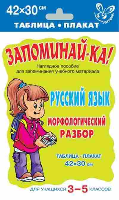 Книга Русс.яз. Морфологический разбор Таблица-плакат 42*30, б-3514, Баград.рф